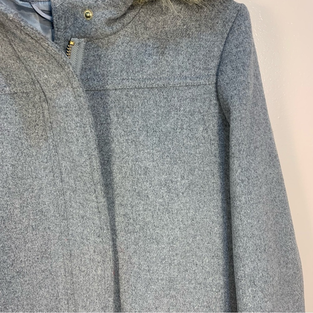 J.Crew Vail Wool Blend Faux Fur Trim Parka Jacket Coat - Picture 5 of 15